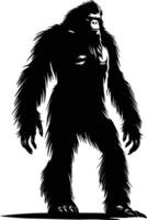 ai generado silueta yeti el mítico criatura antiguo bestia negro color solamente vector