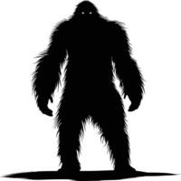 ai generado silueta yeti el mítico criatura antiguo bestia negro color solamente vector