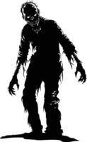 AI generated Silhouette zombie black color only full body vector