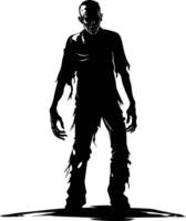 AI generated Silhouette zombie black color only full body vector