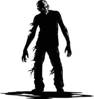 AI generated Silhouette zombie black color only full body vector