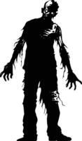 AI generated Silhouette zombie black color only full body vector