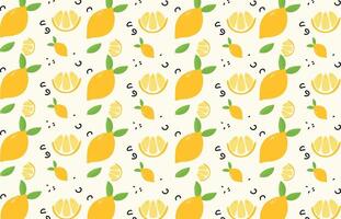 Seamless fruit pattern with lemons and leaves background suitable for wallpaper fabric prints textile decorative wrapping paper vector