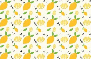 sin costura Fruta modelo con limones y hojas antecedentes adecuado para fondo de pantalla tela huellas dactilares textil decorativo envase papel vector