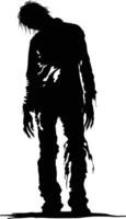 AI generated Silhouette zombie black color only full body vector