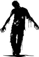 AI generated Silhouette zombie black color only full body vector