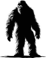 ai generado silueta yeti el mítico criatura antiguo bestia negro color solamente vector