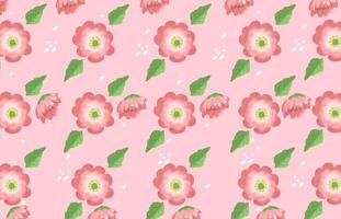 sin costura rosado Cereza florecer floral florecer modelo con acuarela estilo para tela, textil, fondo de pantalla, pared decoración, embalaje diseño, envase papel, fondo de pantalla vector