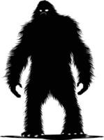 ai generado silueta yeti el mítico criatura antiguo bestia negro color solamente vector