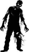 AI generated Silhouette zombie black color only full body vector