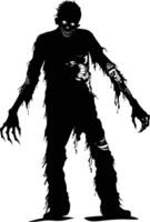 AI generated Silhouette zombie black color only full body vector