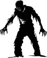 AI generated Silhouette zombie black color only full body vector