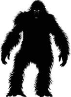 ai generado silueta yeti el mítico criatura antiguo bestia negro color solamente vector