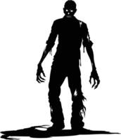 AI generated Silhouette zombie black color only full body vector