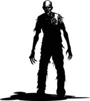 AI generated Silhouette zombie black color only full body vector