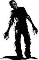 AI generated Silhouette zombie black color only full body vector