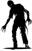 AI generated Silhouette zombie black color only full body vector