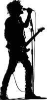 AI generated Silhouette rocker in perform black color only full body vector