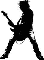 AI generated Silhouette rocker in perform black color only full body vector