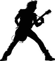 AI generated Silhouette rocker in perform black color only full body vector