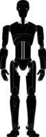 ai generado silueta robot personaje negro color solamente lleno cuerpo vector