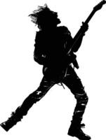 AI generated Silhouette rocker in perform black color only full body vector