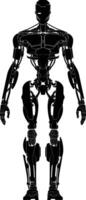 ai generado silueta robot personaje negro color solamente lleno cuerpo vector