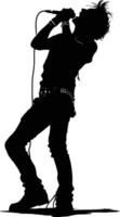 AI generated Silhouette rocker in perform black color only full body vector