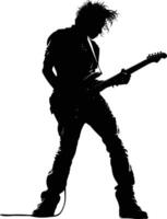 AI generated Silhouette rocker in perform black color only full body vector