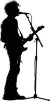 AI generated Silhouette rocker in perform black color only full body vector