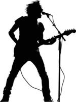 AI generated Silhouette rocker in perform black color only full body vector