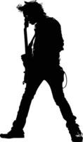 AI generated Silhouette rocker in perform black color only full body vector