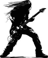 AI generated Silhouette rocker in perform black color only full body vector