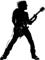 AI generated Silhouette rocker in perform black color only full body vector