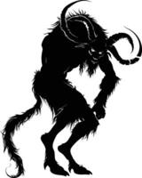 AI generated Silhouette satyr ancient mythology creature black color only full body vector