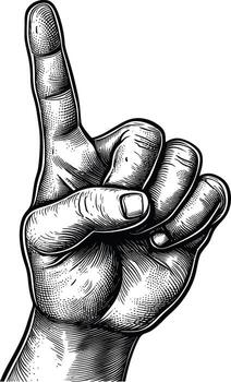 ai generado mano gesto en antiguo grabado estilo para dibujo referencia vector
