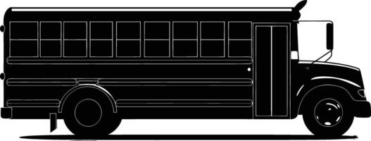 AI generated Silhouette school bus black color only vector