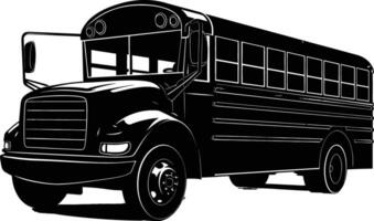 AI generated Silhouette school bus black color only vector