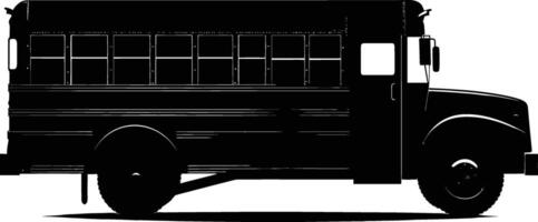 AI generated Silhouette school bus black color only vector