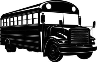 AI generated Silhouette school bus black color only vector