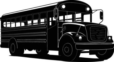 AI generated Silhouette school bus black color only vector