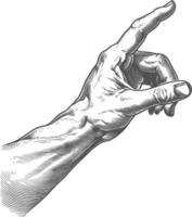 AI generated hand gesture in old engraving style for drawing reference vector