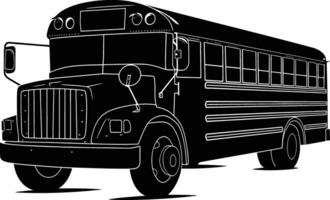 AI generated Silhouette school bus black color only vector