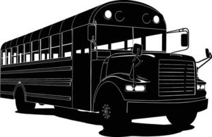 AI generated Silhouette school bus black color only vector