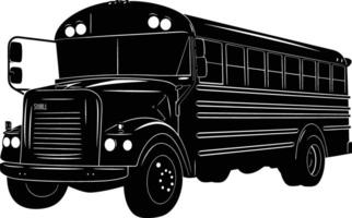 AI generated Silhouette school bus black color only vector