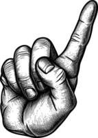 AI generated hand gesture in old engraving style for drawing reference vector