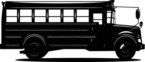 AI generated Silhouette school bus black color only vector