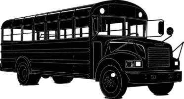 AI generated Silhouette school bus black color only vector