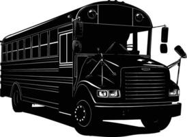 AI generated Silhouette school bus black color only vector