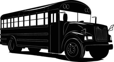 AI generated Silhouette school bus black color only vector